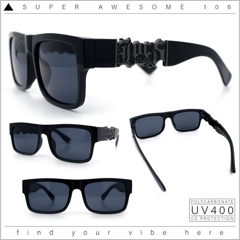 LOCS MENS BOLD GOTHIC LOOTO SCAIND ARM HORR HORN RIM Gangster All Plack Sunglasses in Saudi Arabia