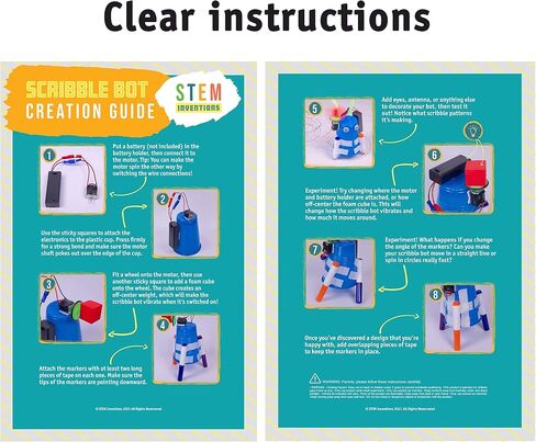 DIY Doodle Scribble Bot Kit 1 Pack – Drawing Motorized Doodle Art Robot Projects for Kids - STEM & STEAM Robotics Activity in Kuwait