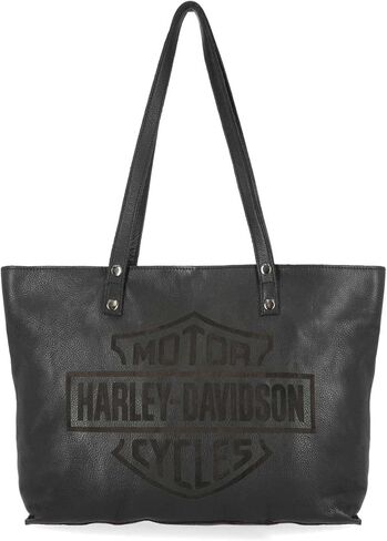Harley -Davidson Women's Womed Bar & Shield Logo Leather Barse - Black in Saudi Arabia