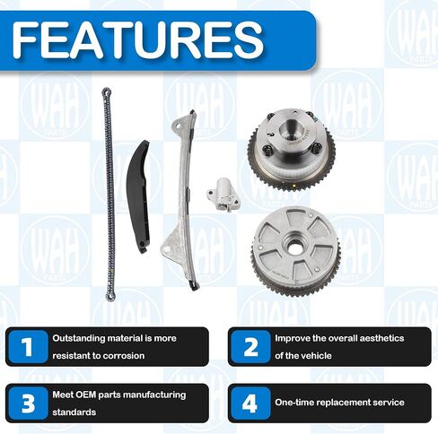 244202e000 مجموعة سلسلة التوقيت W/CVVT Gear Sprockets متوافق مع 2017-2021 Hyundai Elantra Kona Veloster 2017-2022 Kia Forte 2.0L 24420-000 244102e000 in Saudi Arabia