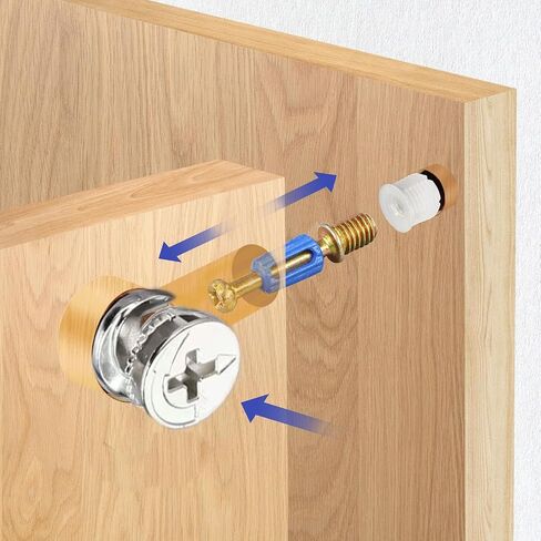 Furniture Cam Lock 3-in-1 Eccentric Wheels, Furniture Cam Lock Fasteners, Compatible with Woodworking Hardware Parts, Multi Size Repair Spare Parts Nuts & Bolts Assortment Kit（120Pcs，40 Sets） in Saudi Arabia