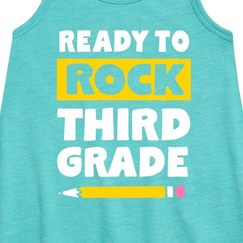 Instant Message - Ready to Rock Third Grade - Toddler and Youth Girls A-line Dress in Saudi Arabia