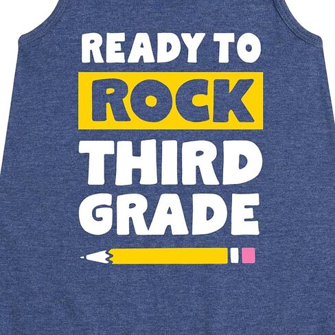Instant Message - Ready to Rock Third Grade - Toddler and Youth Girls A-line Dress in Saudi Arabia