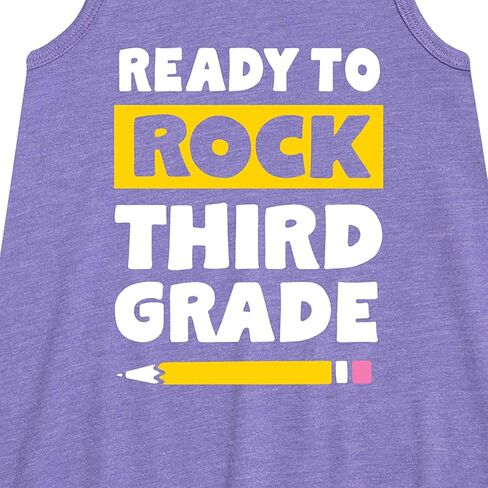 Instant Message - Ready to Rock Third Grade - Toddler and Youth Girls A-line Dress in Saudi Arabia