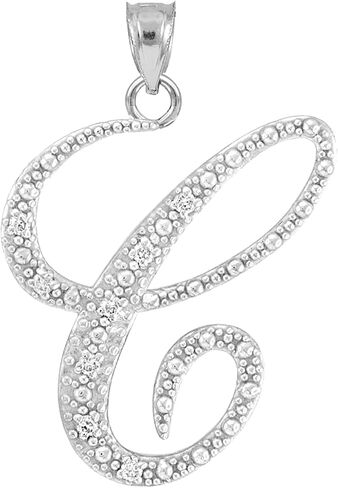 Claddagh Gold .925 Sterling Silver Cubic Zirconia يتدلى سحر A -Z الأولي 4/5 " - اختيار الرسالة in Saudi Arabia