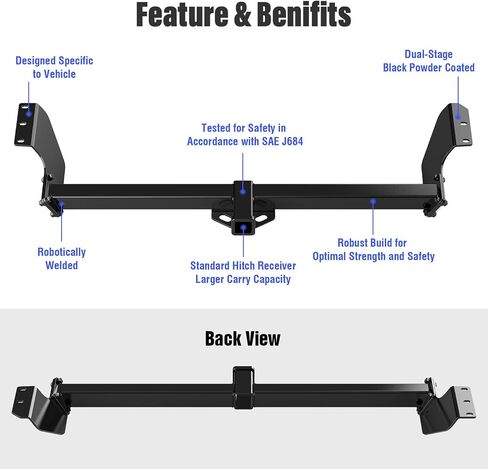 APS Rear Trailer Hitch, 2 inch Towing Hitch Receiver Class 3 Hitch Cover Included Compatible with Honda Odyssey 1999-2017 in Saudi Arabia