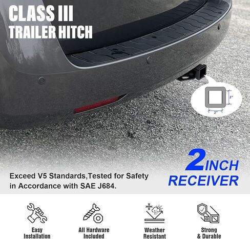 APS Rear Trailer Hitch, 2 inch Towing Hitch Receiver Class 3 Hitch Cover Included Compatible with Honda Odyssey 1999-2017 in Saudi Arabia