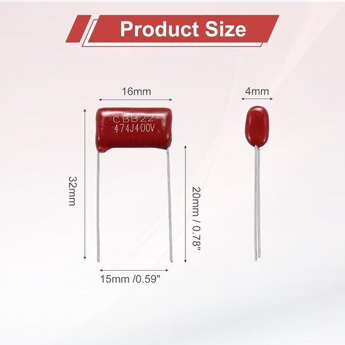 uxcell CBB22 630V 104J 0.1uF 5% Electric Parts Polypropylene Film Capacitors 120 Piece in Saudi Arabia