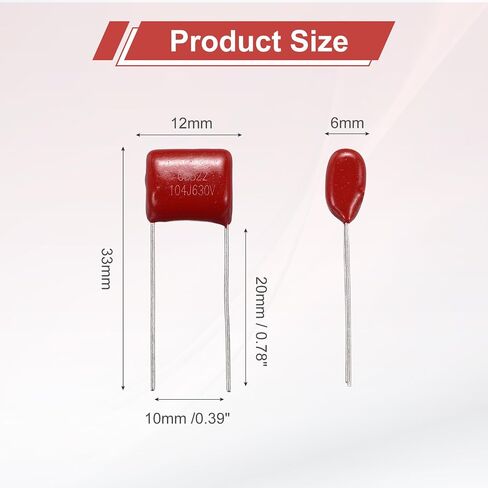 uxcell CBB22 630V 104J 0.1uF 5% Electric Parts Polypropylene Film Capacitors 120 Piece in Saudi Arabia