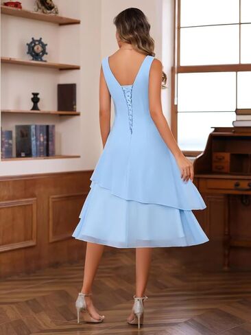 Clothfun chiffon 2 قطعة أم لباس العروس 2025 فستان ضيف الزفاف المطوي in Kuwait