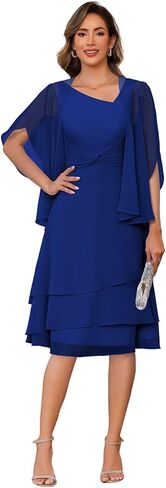 Clothfun chiffon 2 قطعة أم لباس العروس 2025 فستان ضيف الزفاف المطوي in Kuwait