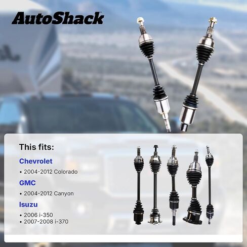AutoShack Front CV Axle Shaft Assembly Set of 2 Replacement for 2004-2012 Chevrolet Colorado 4WD 2004-2012 GMC Canyon 4WD 2007-2008 Isuzu i-370 4WD Driver and Passenger Side DSK1110PR in Saudi Arabia