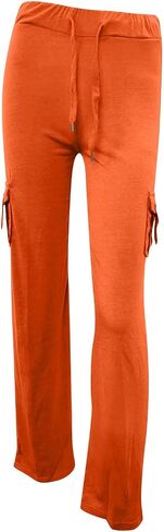 SHOPESSA Cargo Pants Women High Waist Bootcut Yoga Pants with Pockets Stretchy Baggy Wide Leg Trousers Fashion Streetwear in Saudi Arabia