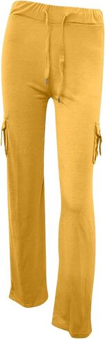 SHOPESSA Cargo Pants Women High Waist Bootcut Yoga Pants with Pockets Stretchy Baggy Wide Leg Trousers Fashion Streetwear in Saudi Arabia