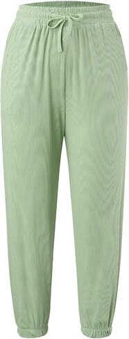 Women Breathable Quick Dry Ice Silk Pants, Girl Drawstring Running Sweatpants Loose Anti-Mosquito, Sun Protection, Elastic in Saudi Arabia