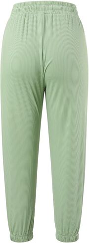 Women Breathable Quick Dry Ice Silk Pants, Girl Drawstring Running Sweatpants Loose Anti-Mosquito, Sun Protection, Elastic in Saudi Arabia