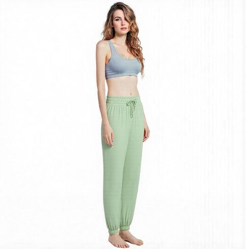 Women Breathable Quick Dry Ice Silk Pants, Girl Drawstring Running Sweatpants Loose Anti-Mosquito, Sun Protection, Elastic in Saudi Arabia