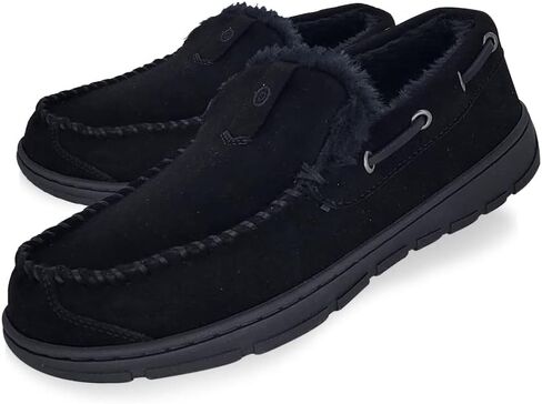 Clarks Mens Suede Venetian Moccasin Slipper LB0534 - بطانة الفراء الفاخرة الدافئة - النعال الداخلية في الهواء الطلق للرجال in Saudi Arabia
