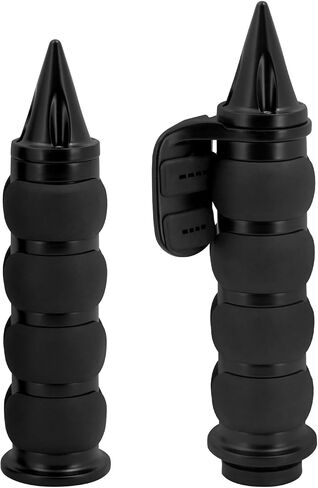 Motorcycle 1 inch Hand Grips 25mm Non-Slip Handlebar Throttle Grips Fit for Harley Street Glide Road King Electra Glide Softail Fatboy Dyna Sportster XL883 (Black) in Saudi Arabia