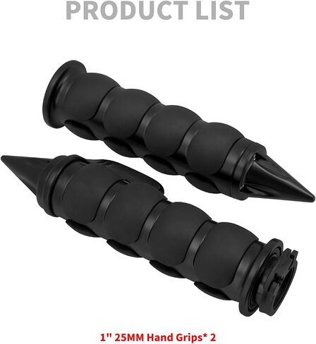 Motorcycle 1 inch Hand Grips 25mm Non-Slip Handlebar Throttle Grips Fit for Harley Street Glide Road King Electra Glide Softail Fatboy Dyna Sportster XL883 (Black) in Saudi Arabia