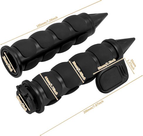 Motorcycle 1 inch Hand Grips 25mm Non-Slip Handlebar Throttle Grips Fit for Harley Street Glide Road King Electra Glide Softail Fatboy Dyna Sportster XL883 (Black) in Saudi Arabia