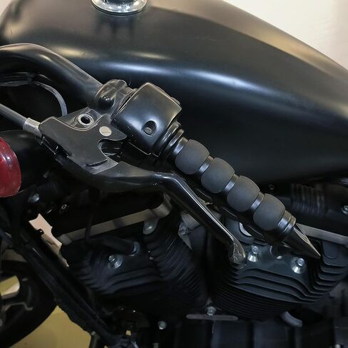 Motorcycle 1 inch Hand Grips 25mm Non-Slip Handlebar Throttle Grips Fit for Harley Street Glide Road King Electra Glide Softail Fatboy Dyna Sportster XL883 (Black) in Saudi Arabia