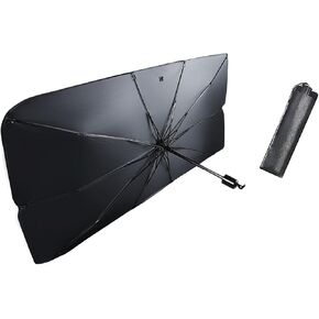 1 PC Mindshield Sun Shade Smbrella ، حماية من أشعة الشمس وعزل حراري شاشة الزجاج الأمامي المظلة Sunshade ، 55 "× 31" حماية قابلة للطي قابلة للطي ، لمعظم السيارات (الفضة) in Kuwait
