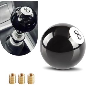 1 PC 8 Ball Shift Knob, Automobile Manual Shift Lever Knob with 3 Adapters, Suitable for Most M8x1.25 M10x1.5 M10x1.25 M12x1.25 Manual Transmission Car Models (Black) in Saudi Arabia