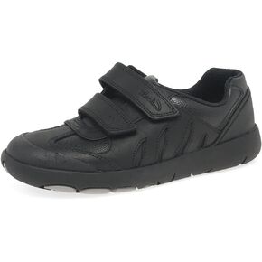 Clarks School Unisex Child Clarks Rex Stride Kids Leather-Black-G (Wide) -11 UK / 29 EU in Saudi Arabia