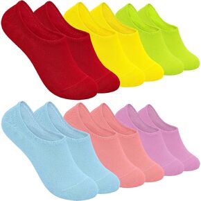 SERISIMPLE Low Cut Thin Womens Viscose Bamboo Socks No Show Invisible Non Slip with Grips Lightweight Liner Flats 6 Pairs in Kuwait