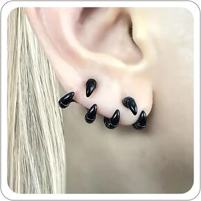Dragon Claw Through Stud Earrings for Women Goth Punk Bone Claw Earring Rock Hip Hop Earring Halloween Stainless Steel Gothic Vintage Jewelry Accessories in Saudi Arabia