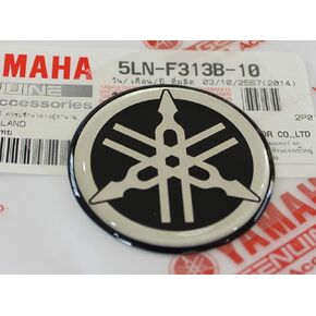 Yamaha 5ln-F313b-10-أصلي قطره 40 مم ضبط ياماها شوكة شوكة شوكة شعار الشعار الأسود/الفضة مرفوعة راتنجات الهلام الراتنج الذاتي/طائرة التزلج/atv/ثلج الثلج in Saudi Arabia