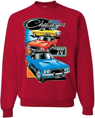 Wild Bobby Retro 74 Challenger Vintage Dodge Car Trio Cars and Trucks Unisex Crewneck Graphic Sweatshirt in Saudi Arabia