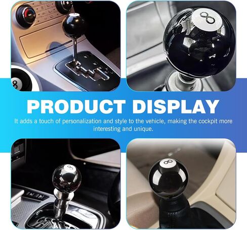 1 PC 8 BALL SHIFT KNOB ، مقبض رافعة التحول اليدوي للسيارات مع 3 محولات ، مناسبة لمعظم M8X1.25 M10X1.5 M10X1.25 M12X1.25 نماذج سيارة نقل يدوي (أسود) in Saudi Arabia