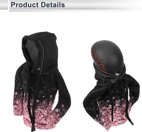 1 PC Universal Gear Shift Cover Cover Automotive Manual Stick Chifting Handle Grotector Flower Hoodie Style Black ، Pink Polyester in Saudi Arabia