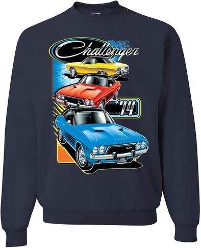 Wild Bobby Retro 74 Challenger Vintage Dodge Car Trio Cars and Trucks Unisex Crewneck Graphic Sweatshirt in Saudi Arabia