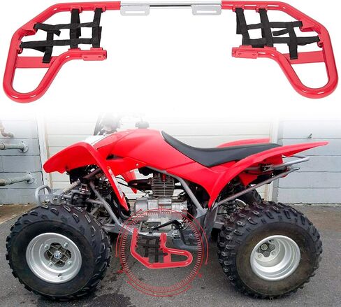 أشرطة Nerf Ecotric W/Nets Guards Rack متوافقة مع 2001-2024 Honda TRX 250EX Models Red in Kuwait