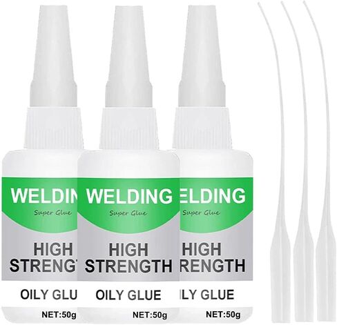 Welding High-Strength Oil-Based Glue, Universal Super-Instant Glue, Super-Bright Liquid Glue Can Quickly Repair and Cure, Suitable for Metal, Plastic, Wood, Ceramics, Leather， 50 Grams/Bottle (2PCS) in Saudi Arabia