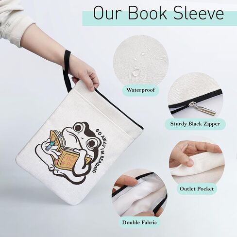 Just One More Chapter Book Sleeve with Zipper and Front Pocket for Book Lovers, Paperback Sleeve for Librarian Lovers Bookish Group Club Gifts for Women, Book Cover for paperbacks 9 x 12 Inch in Saudi Arabia