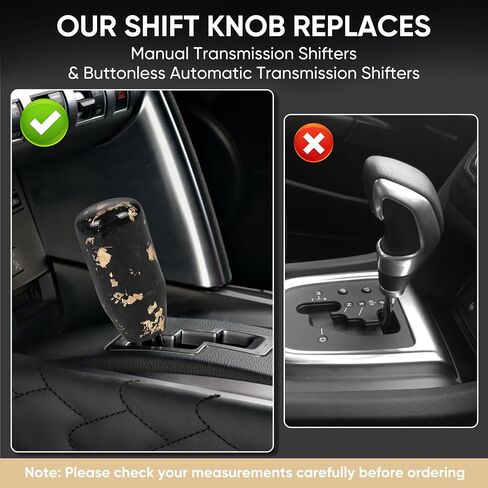 Carbon Fiber Shift Knob Forged Marble Pattern Unique Designed for Automatic and Manual Vehicles Universal Gear Shifter with 3 Adapters Black in Saudi Arabia
