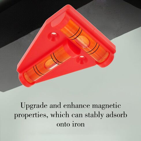 4 منصات مستوى صغير ذات وظيفة مغناطيسية على شكل حرف T يمكن استخدامها مع مستوى صغير وخرزة فقاعية أفقية (أسود (أحمر)) in Kuwait