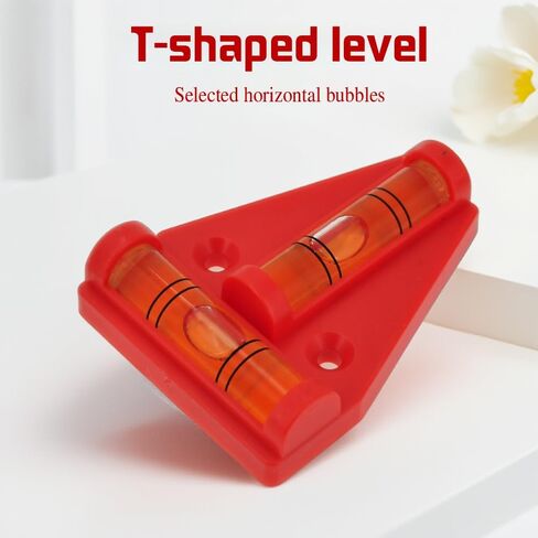 4 منصات مستوى صغير ذات وظيفة مغناطيسية على شكل حرف T يمكن استخدامها مع مستوى صغير وخرزة فقاعية أفقية (أسود (أحمر)) in Kuwait