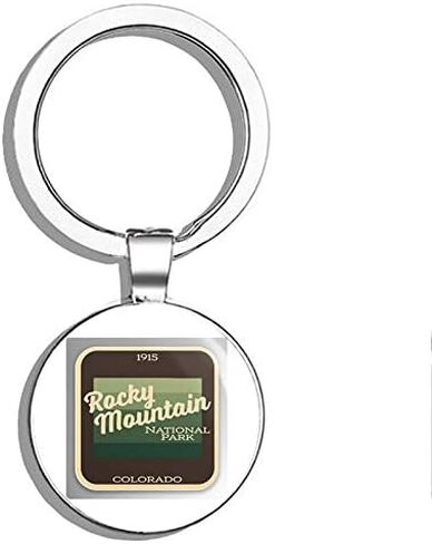 Rocky Mountain National Park Double Sided Stainless Steel Keychain Key Ring Chain Holder Car/Key Finder in Saudi Arabia