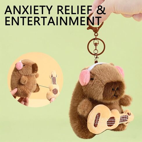 Plush Keychain Capybara Charm for Women Teens & Animal Lovers | for Handbags Purses Backpacks & Car Keys | Birthday Gift in Saudi Arabia