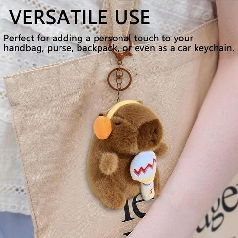 Plush Keychain Capybara Charm for Women Teens & Animal Lovers | for Handbags Purses Backpacks & Car Keys | Birthday Gift in Saudi Arabia