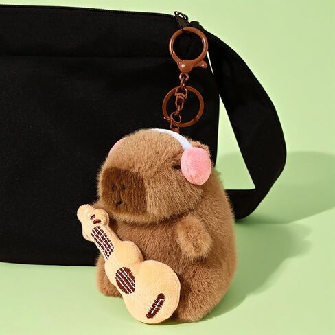 Plush Keychain Capybara Charm for Women Teens & Animal Lovers | for Handbags Purses Backpacks & Car Keys | Birthday Gift in Saudi Arabia