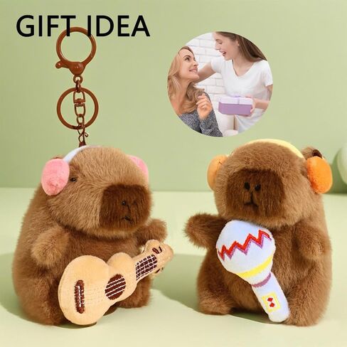 Plush Keychain Capybara Charm for Women Teens & Animal Lovers | for Handbags Purses Backpacks & Car Keys | Birthday Gift in Saudi Arabia