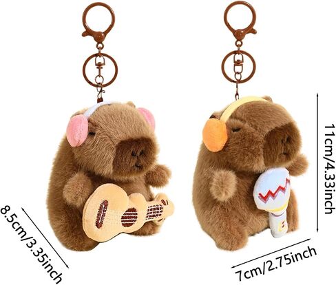 Plush Keychain Capybara Charm for Women Teens & Animal Lovers | for Handbags Purses Backpacks & Car Keys | Birthday Gift in Saudi Arabia