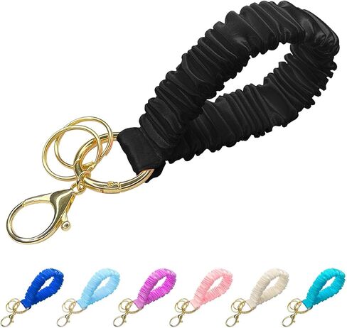 Elastic Wrist Strap Key Chain Car Keychain Wristlet Bracelet Stretchy Keyring Wrist Holder for Women in Saudi Arabia