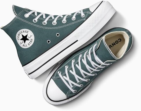 Converse Womens Chuck Taylor All Star Lift Platform Canvas High Sneaker (Dark Teal ، نظام حجم الأحذية الأمريكي ، البالغين ، النساء ، الرقم ، المتوسط ، 8) in Kuwait